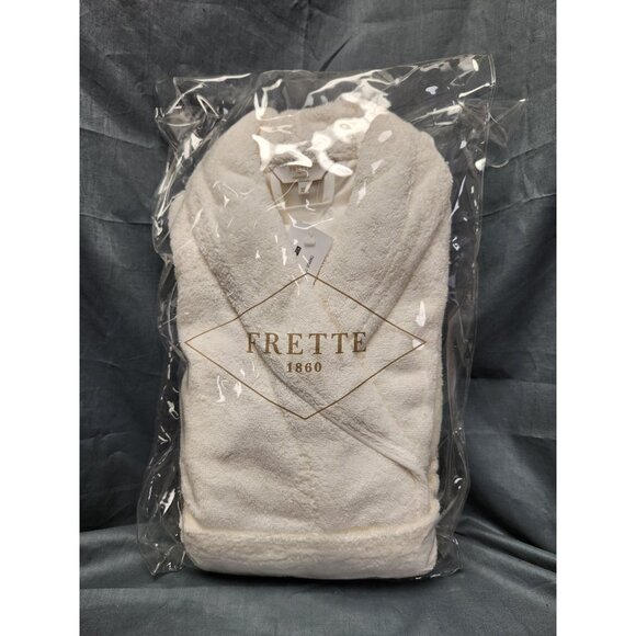 Frette Essential Unito Shawl Collar Bathrobe Cotton Milk Size XS NEW WITH TAGS! - Picture 1 of 9